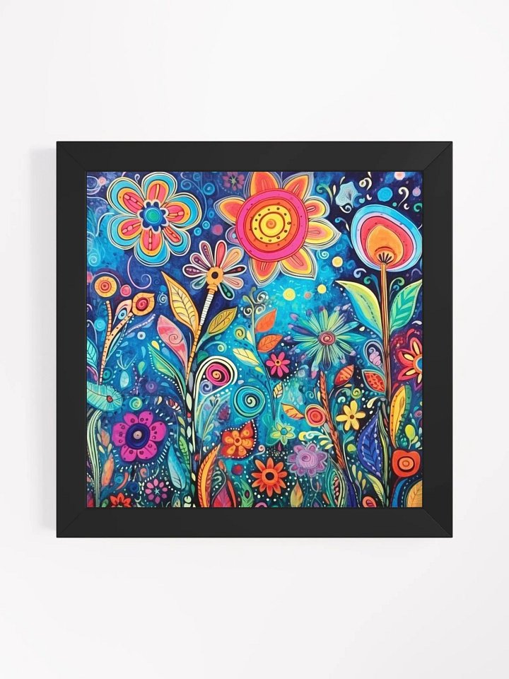 Colorful Flowers and Butterflies Whimsical Wall Art product image (1)
