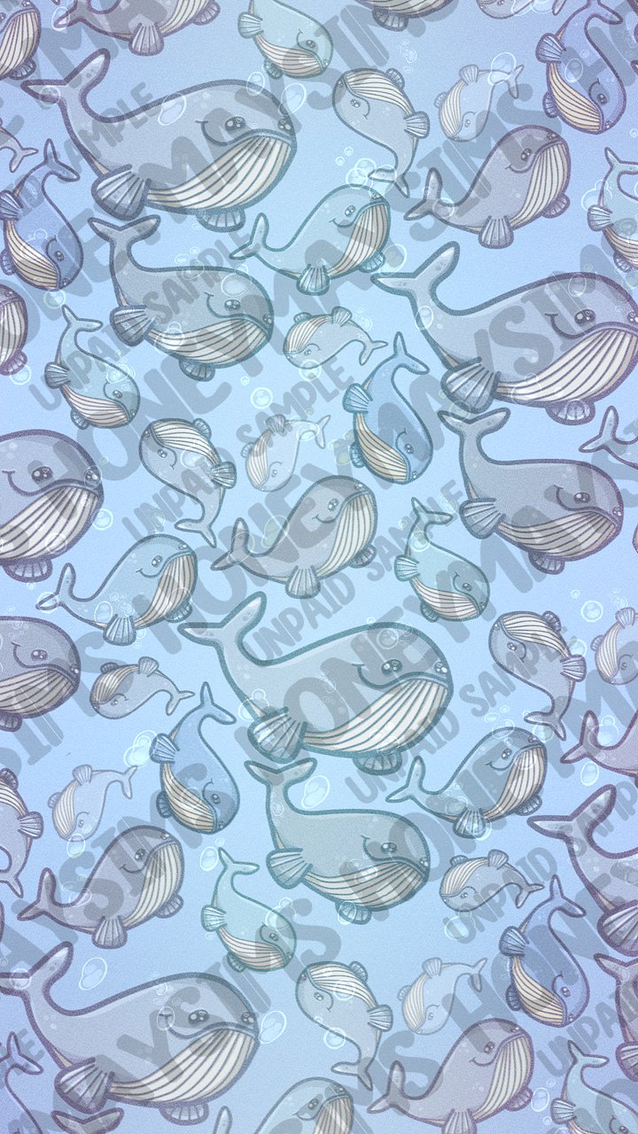 'Whalebert' Digital Wallpaper - Phone - Blue product image (1)