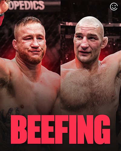 Sean Strickland and Justin Gaethje beefing on the timeline tonight 😬