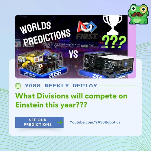 New Youtube video! 

Who is gonna win worlds this year??? Watch the video for division breakdown and how YASS students think ...