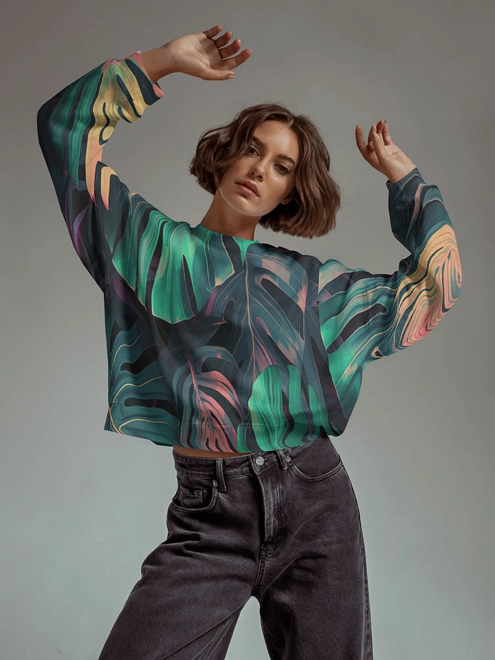 Tropical Foliage All-Over Print Unisex Sweatshirt product image (2)