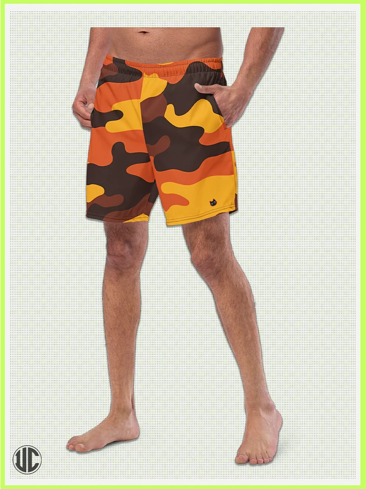 Savage Sunset Orange Camo – Men’s Swim Trunks product image (1)