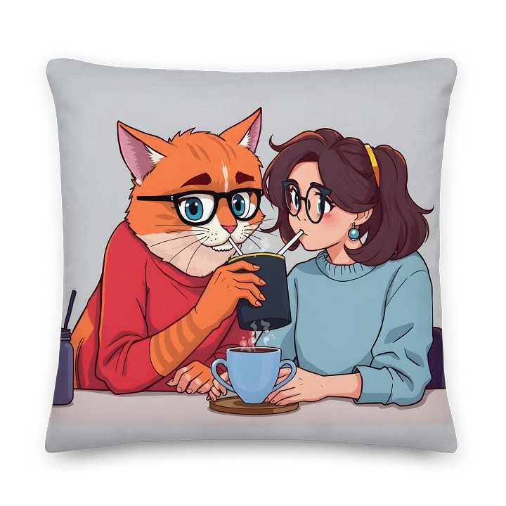 Premium Pillow-Purrfectly Brewed for Two product image (2)