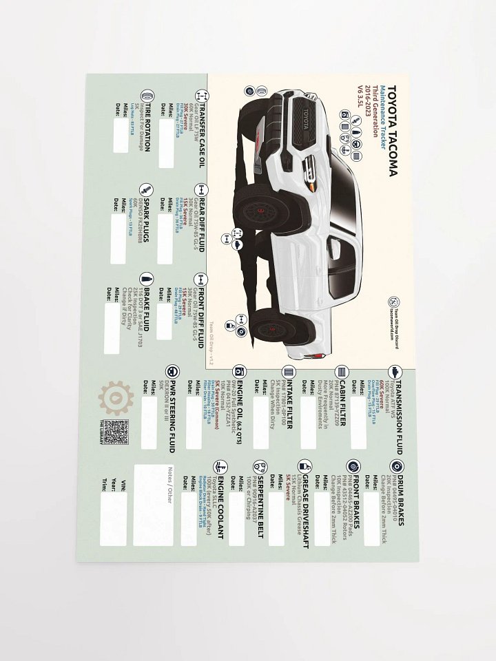 3RD GEN MAINTENANCE TRACKER V1.2 - Chipping White product image (2)