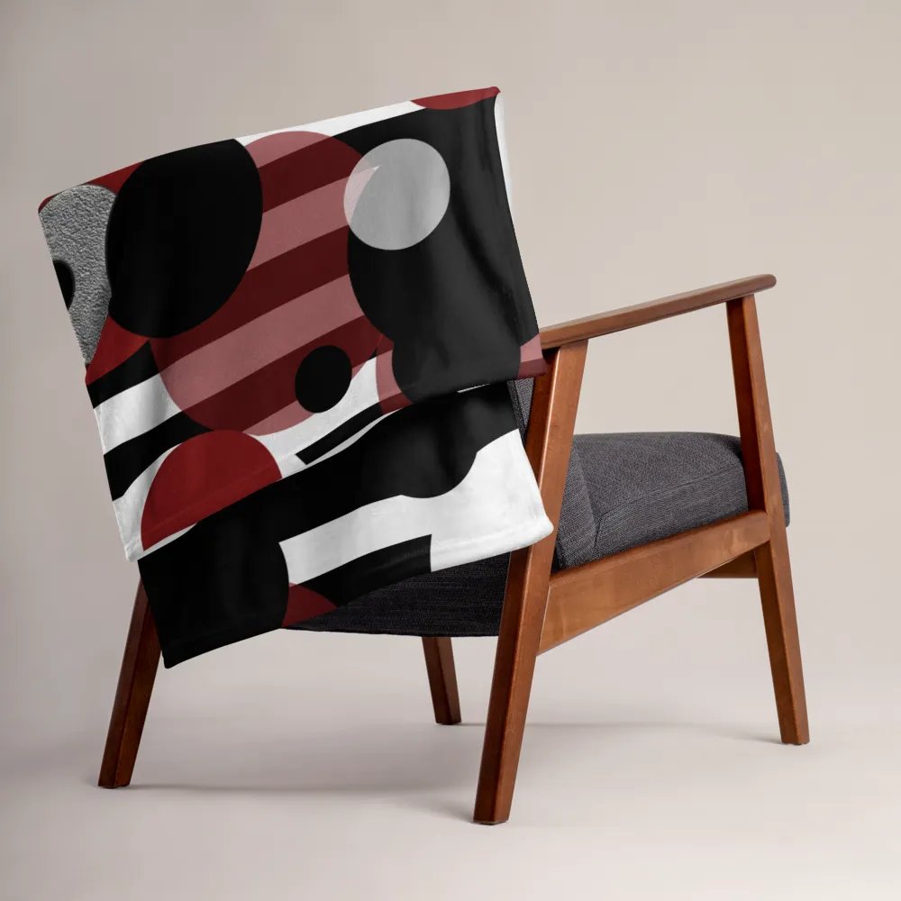 Black White Stripes Red Dots Throw Blanket product image (15)