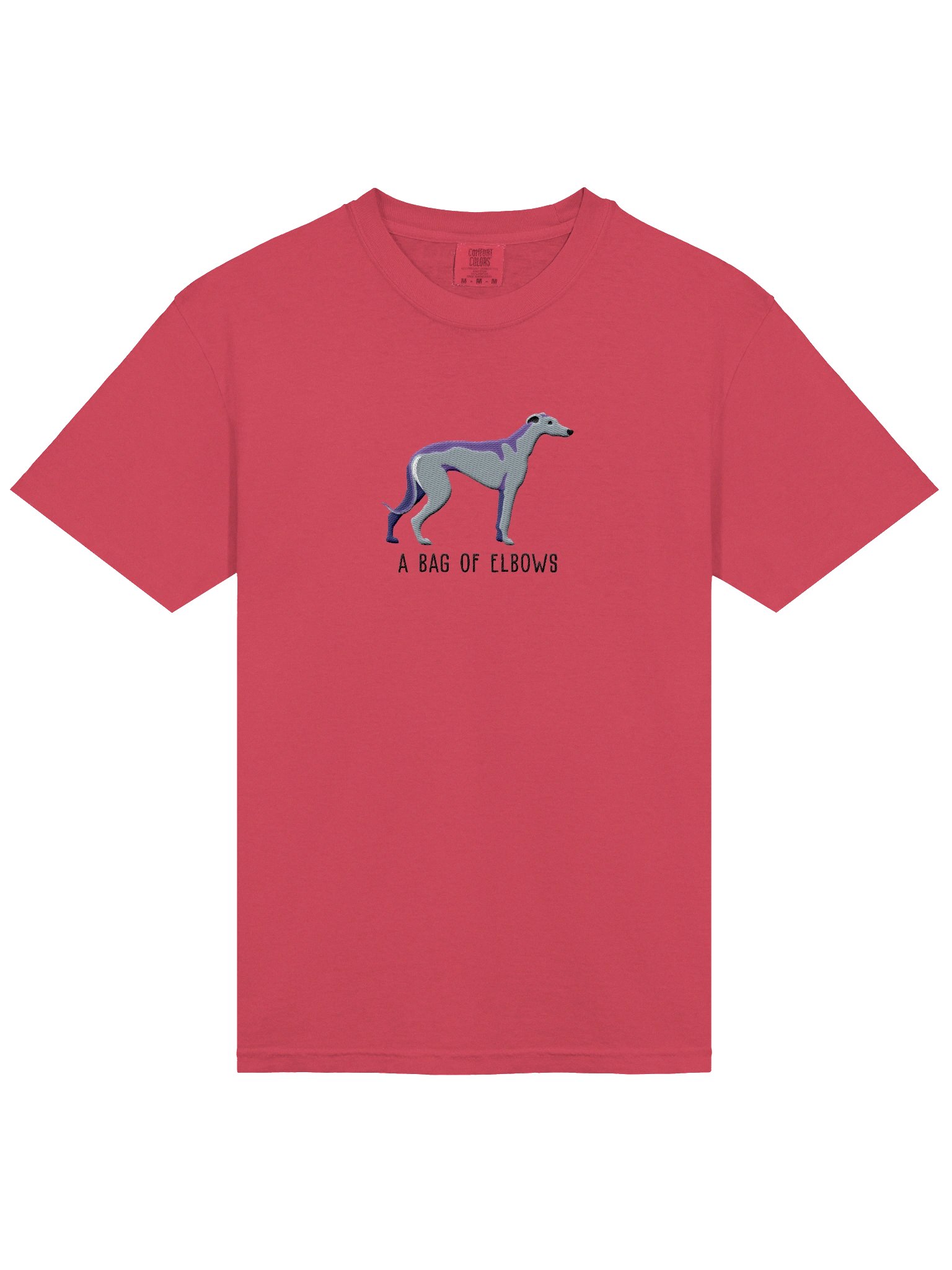 A Bag of Elbows T-Shirt(Embroidered) of a Greyhound(Gray) product image (6)
