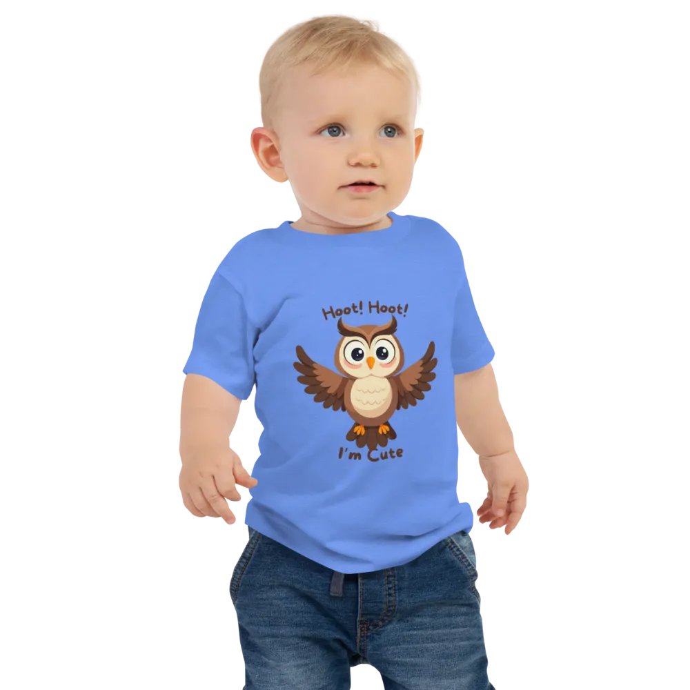 HOOT HOOT I'M CUTE Whimsical Owl Baby Tee product image (2)