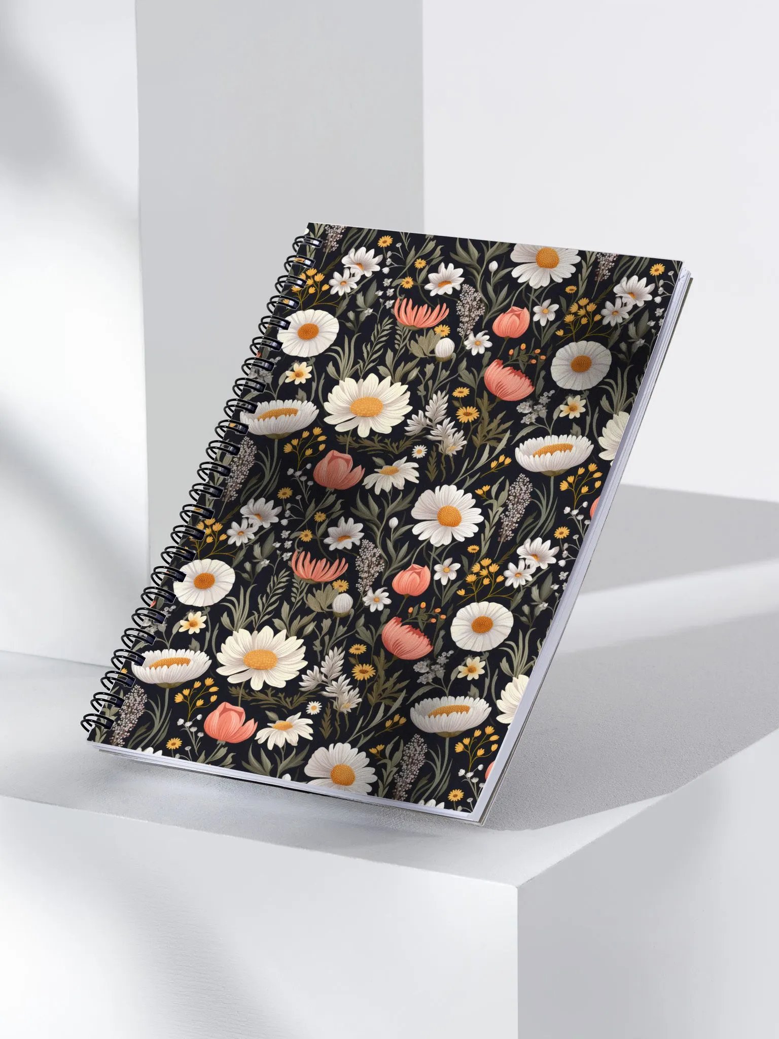 Blossom Elegance: Noir Garden Spiral Dotted Journal/Notebook. product image (3)