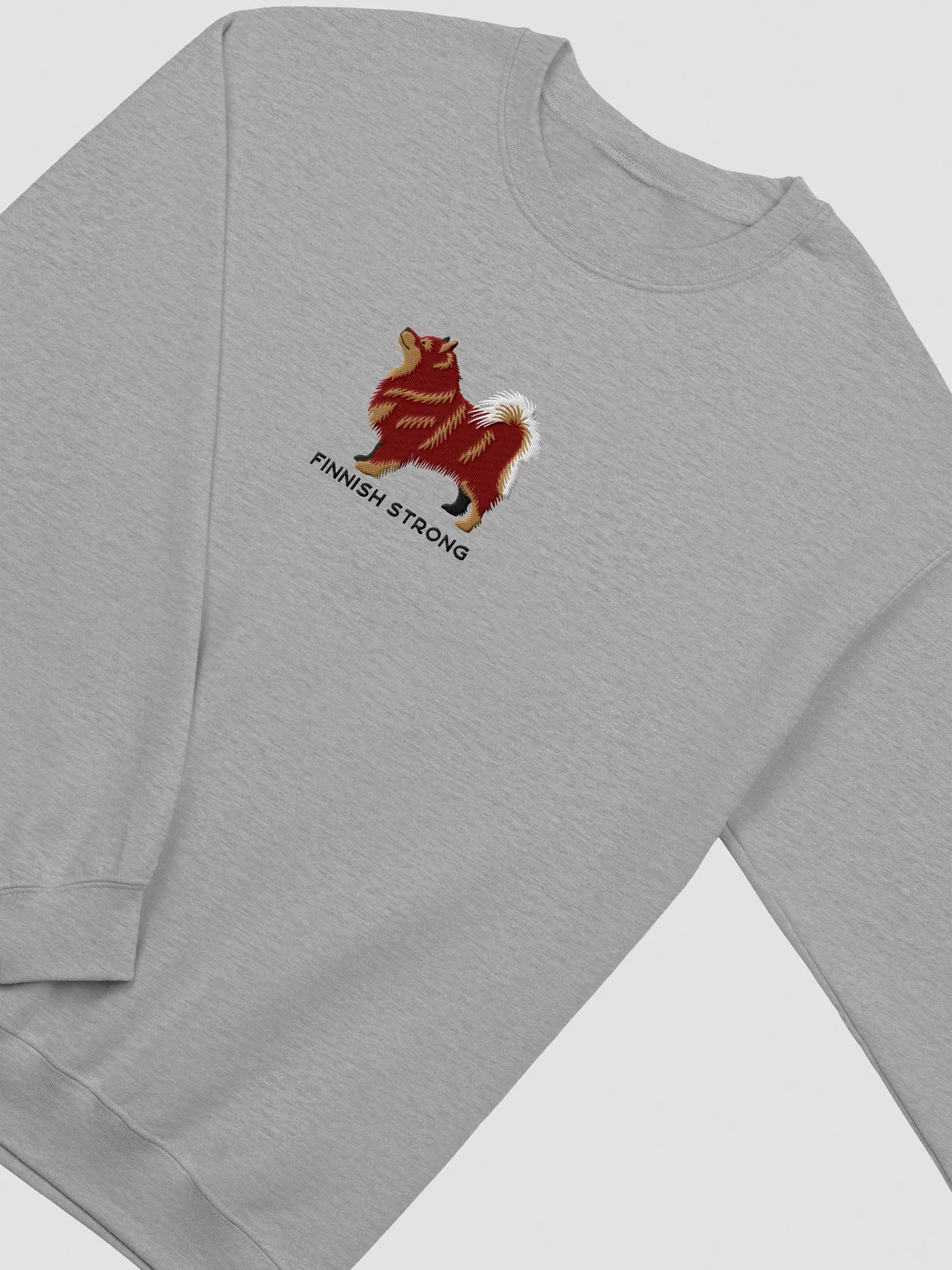 Finnish Strong Sweatshirt (Embroidered) of a Finnish Lapphund(Red) product image (6)