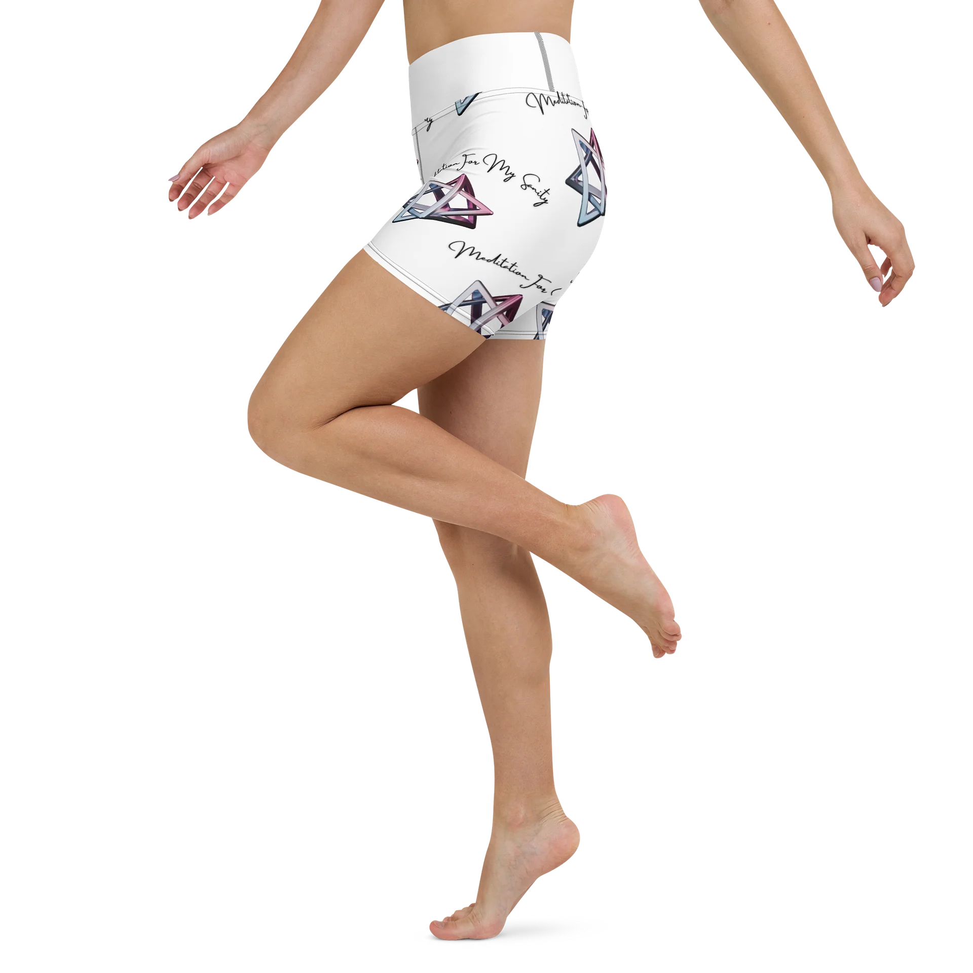Neon Geometric Star Yoga Shorts product image (2)