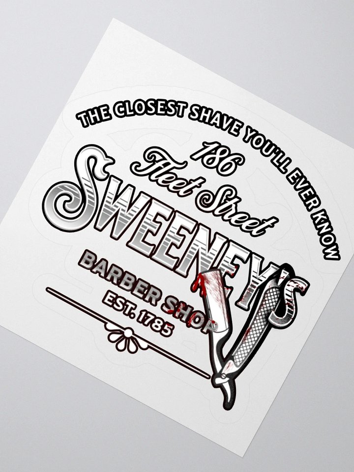 Sweeney Todd Barber Shop Stickers – Kiss-Cut Gothic Broadway Fan Art Decals product image (2)