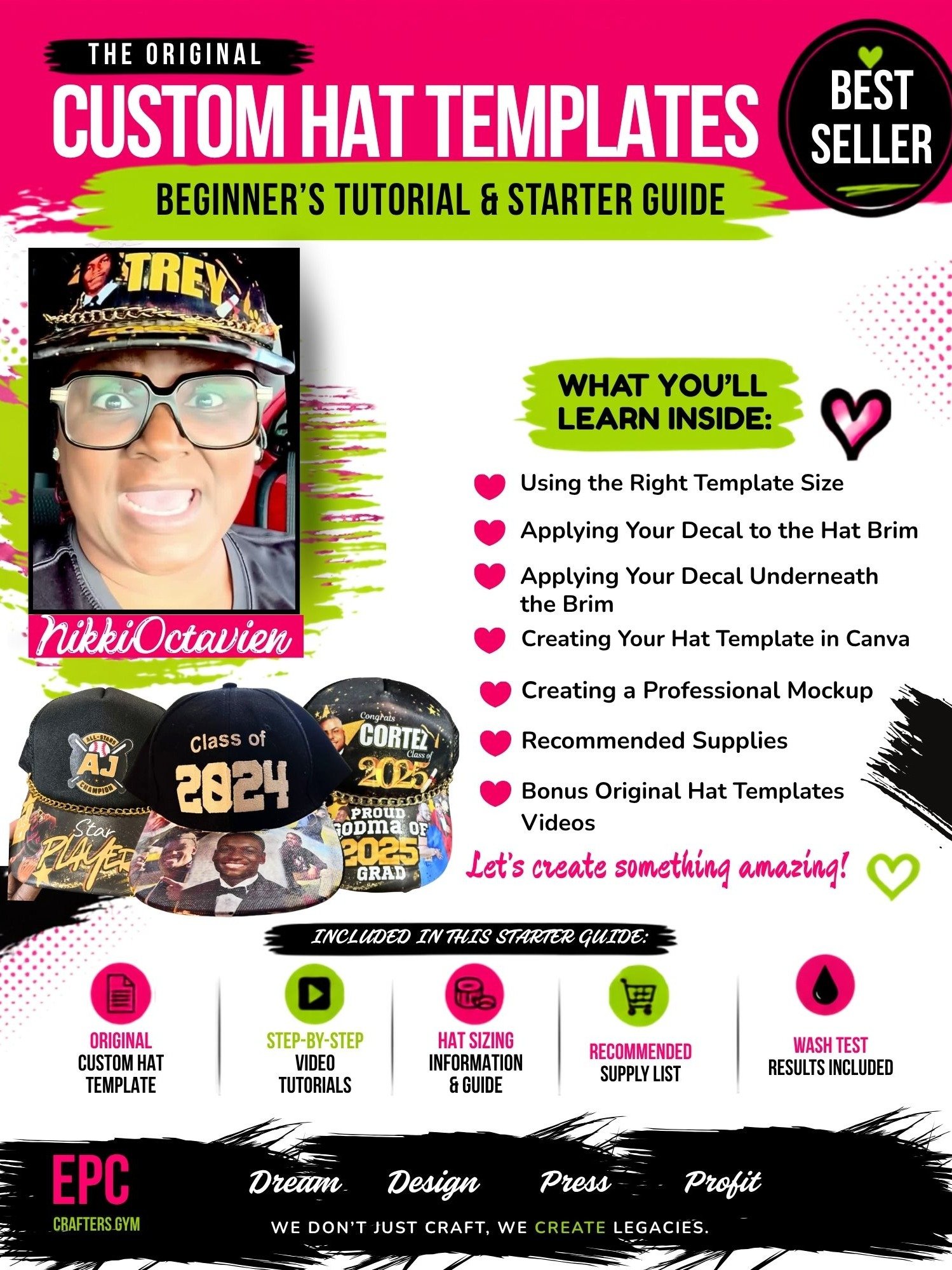 Custom Hat Templates Beginner's Tutorials and Starter Guide - Flipbook product image (1)