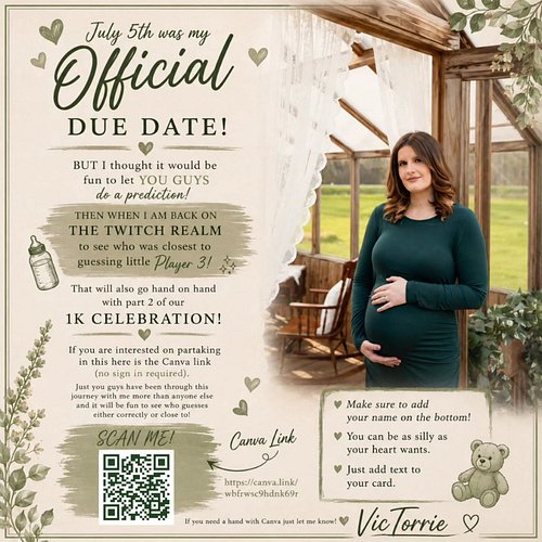 So July 5th was my official my due date! BUT I thought it would be fun to let you guys do a prediction! 
Then when I am back ...