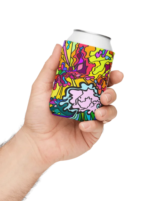 Vibrant Swirls Can Cooler - Wave at Sunset product image (3)