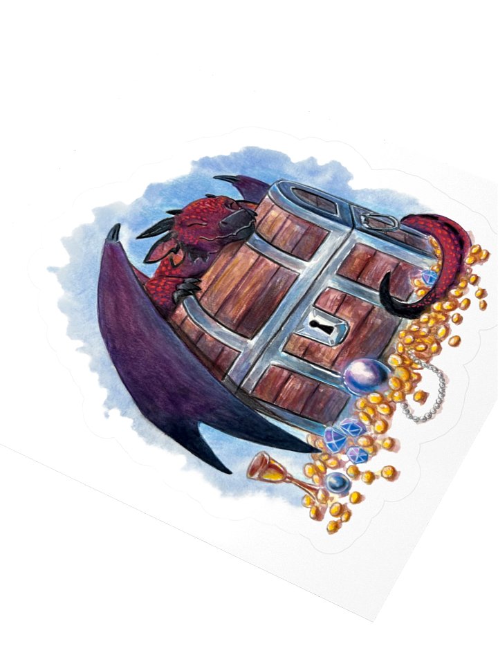 Dragon With A Treasure Hoard Sticker product image (2)