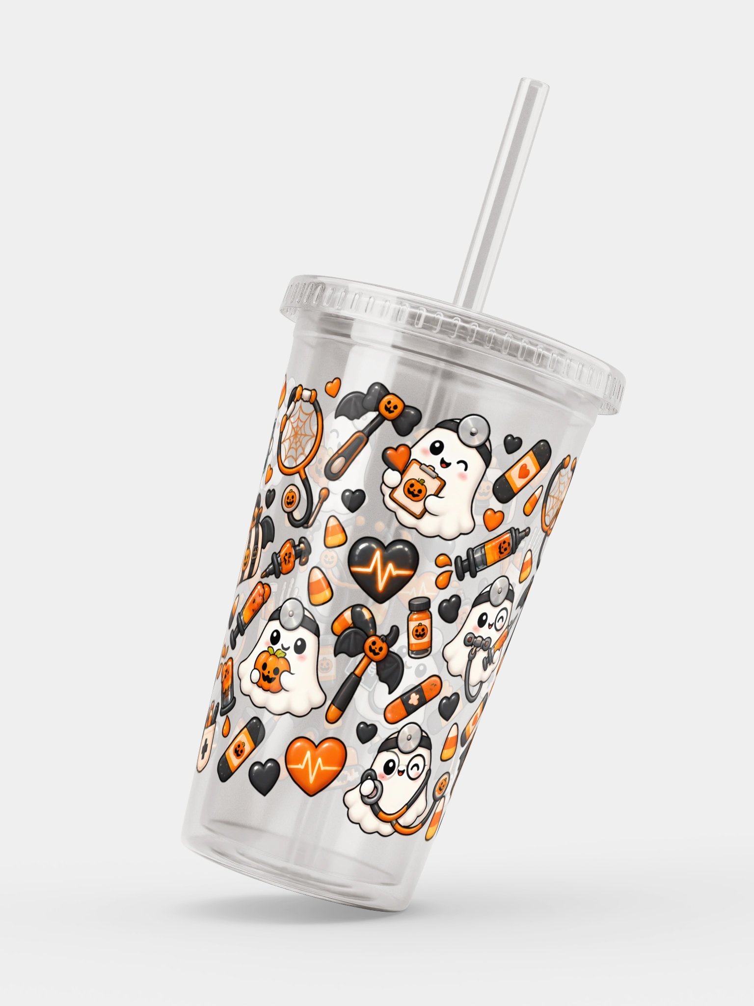 Halloween X Doctor Mashup Clear Wall Tumbler 16 Oz (473 ml) product image (2)