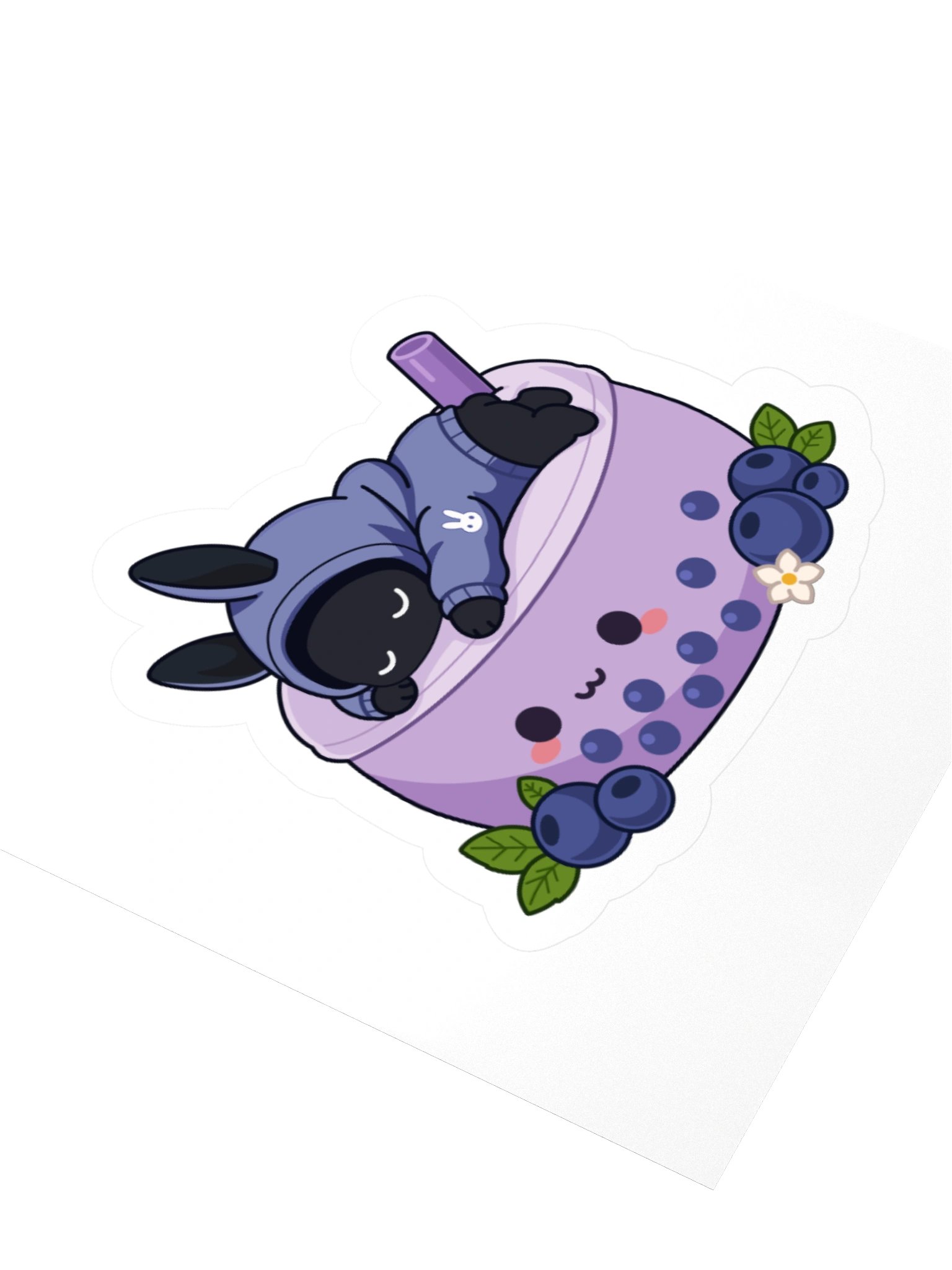 Poochoki Sleeping Blueberry Bubble Tea Beanbag Sticker product image (3)