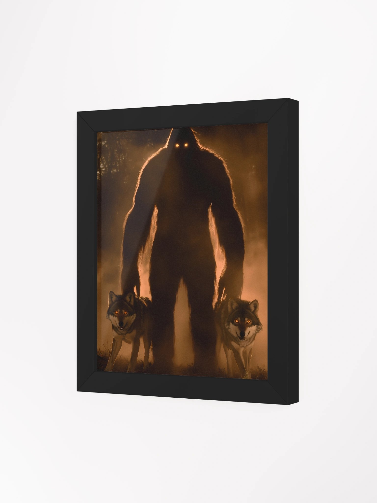 Bigfoot with Wolves – Cryptid Wall Art Poster product image (19)