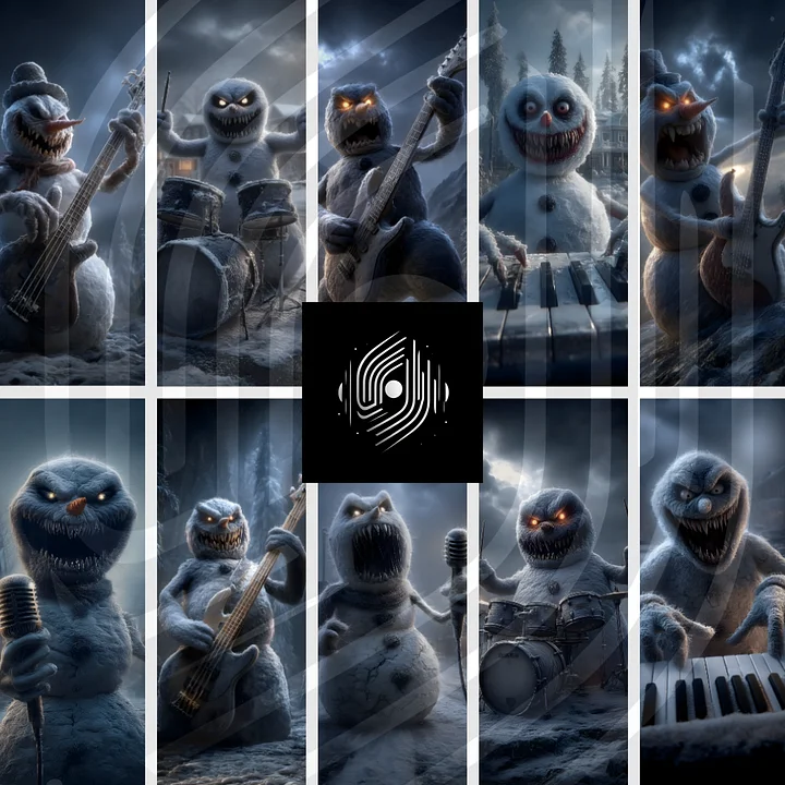 Snowman Metal Musicians Vertical Clips product image (1)