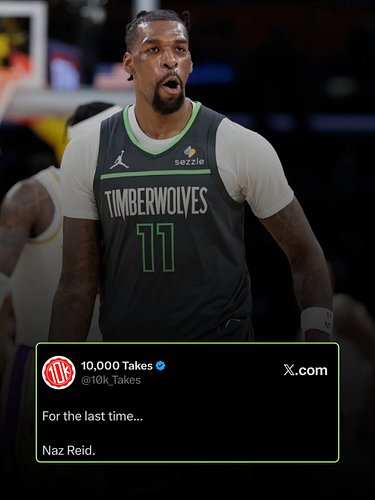 For one last time... Naz Reid 😔

#minnesotatimberwolves #nazreid #nbamemes