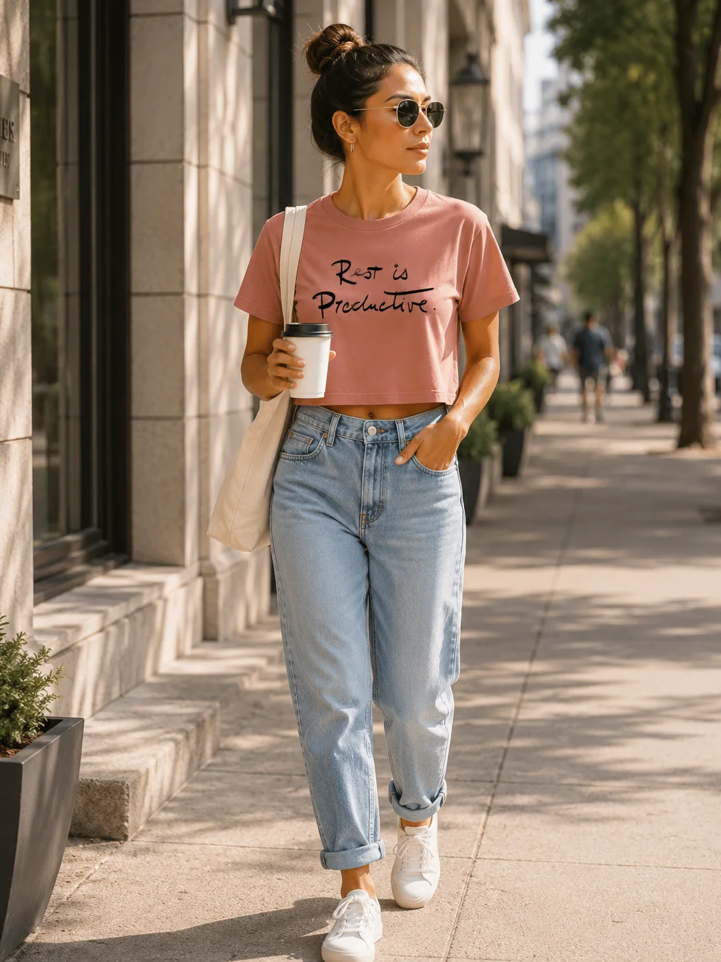 Rest Is Productive Cropped T-Shirt | Burnout Recovery Self Care Crop Top product image (3)
