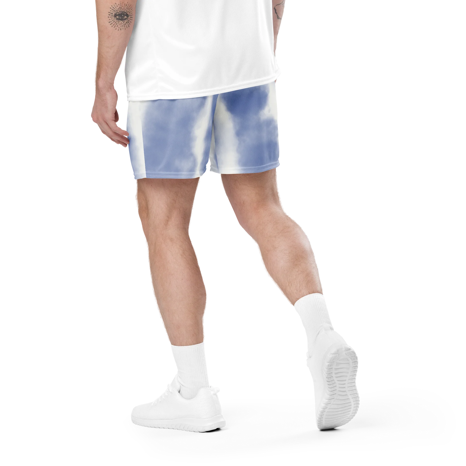 Blue Spiral All-Over Print Mesh Shorts product image (5)
