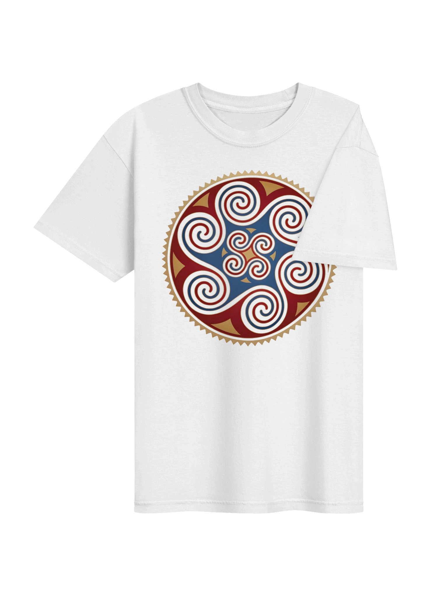Norse Quadruple Spiral – Gotland Picture Stone Motif - Unisex Premium Cotton T-shirt product image (7)