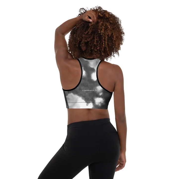 His House Womens Padded Sports Bra - B&W Tie Dye product image (2)