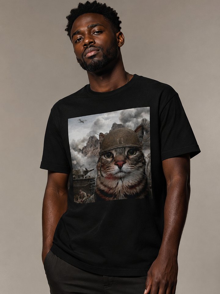 War Cat Meme T-Shirt | Funny Battle Cat Graphic Tee for Cat Lovers product image (1)