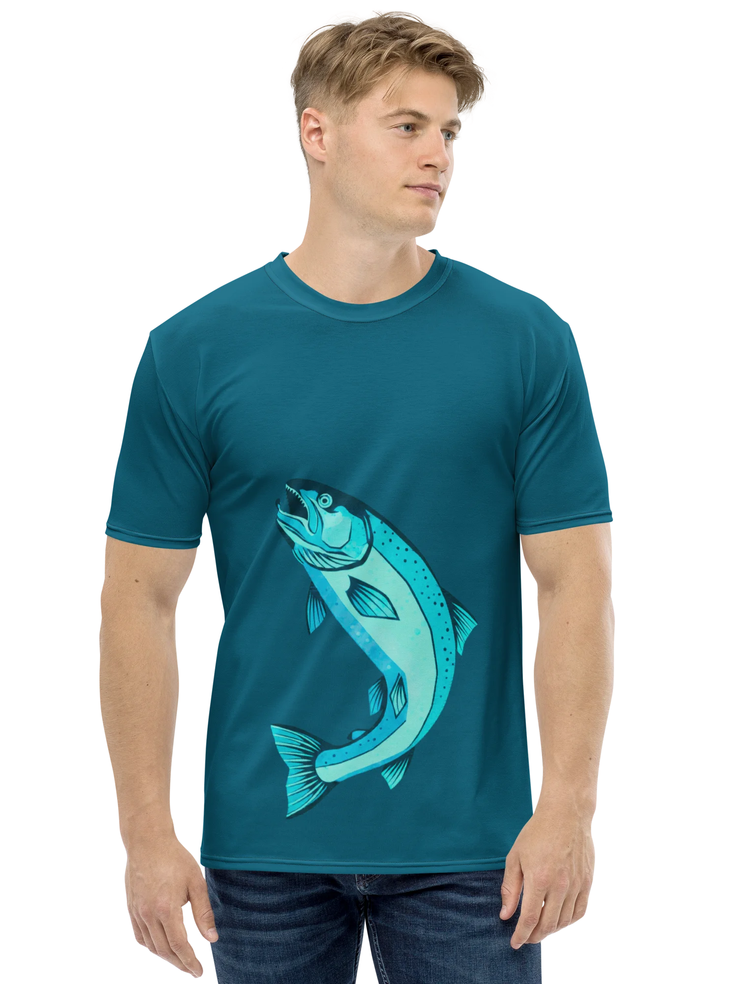 Leaping Blue Fish Splash Tee product image (1)