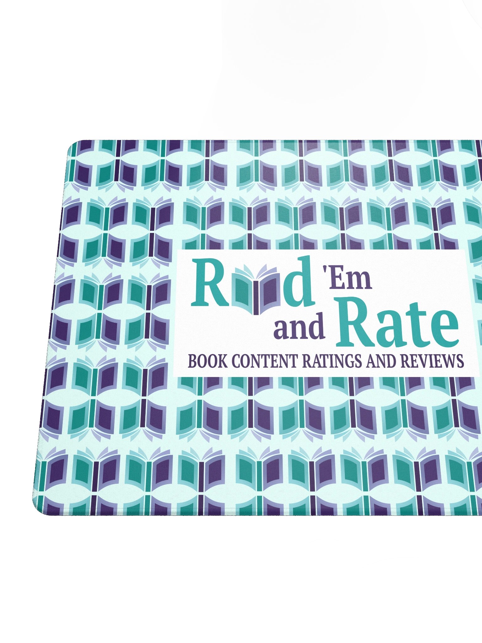 Read 'Em and Rate Gaming Mouse Pad (Light Teal Background) product image (4)