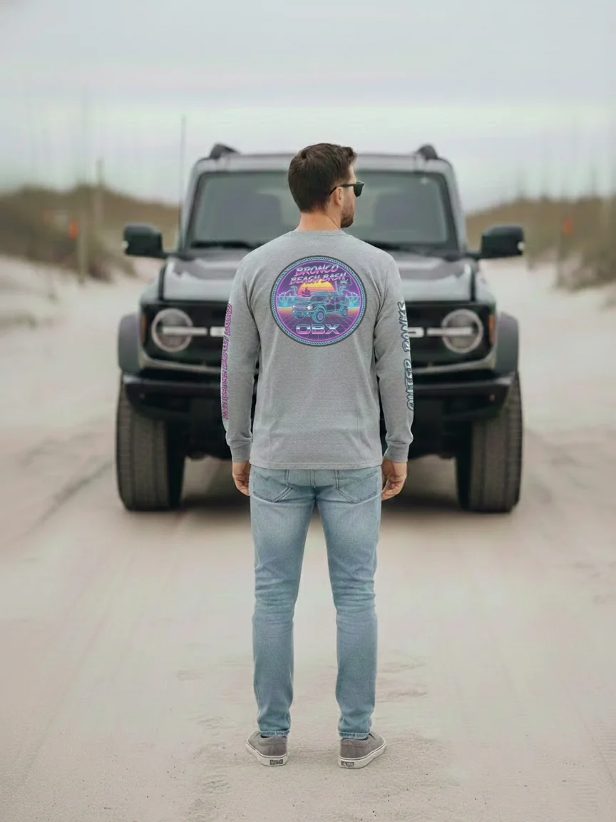 2026 Bronco Beach Bash OBX / Destination Bigfoot Bronco Collab Long Sleeve Bella+Canvas Supersoft T-Shirt (Multiple Colors Available) product image (2)
