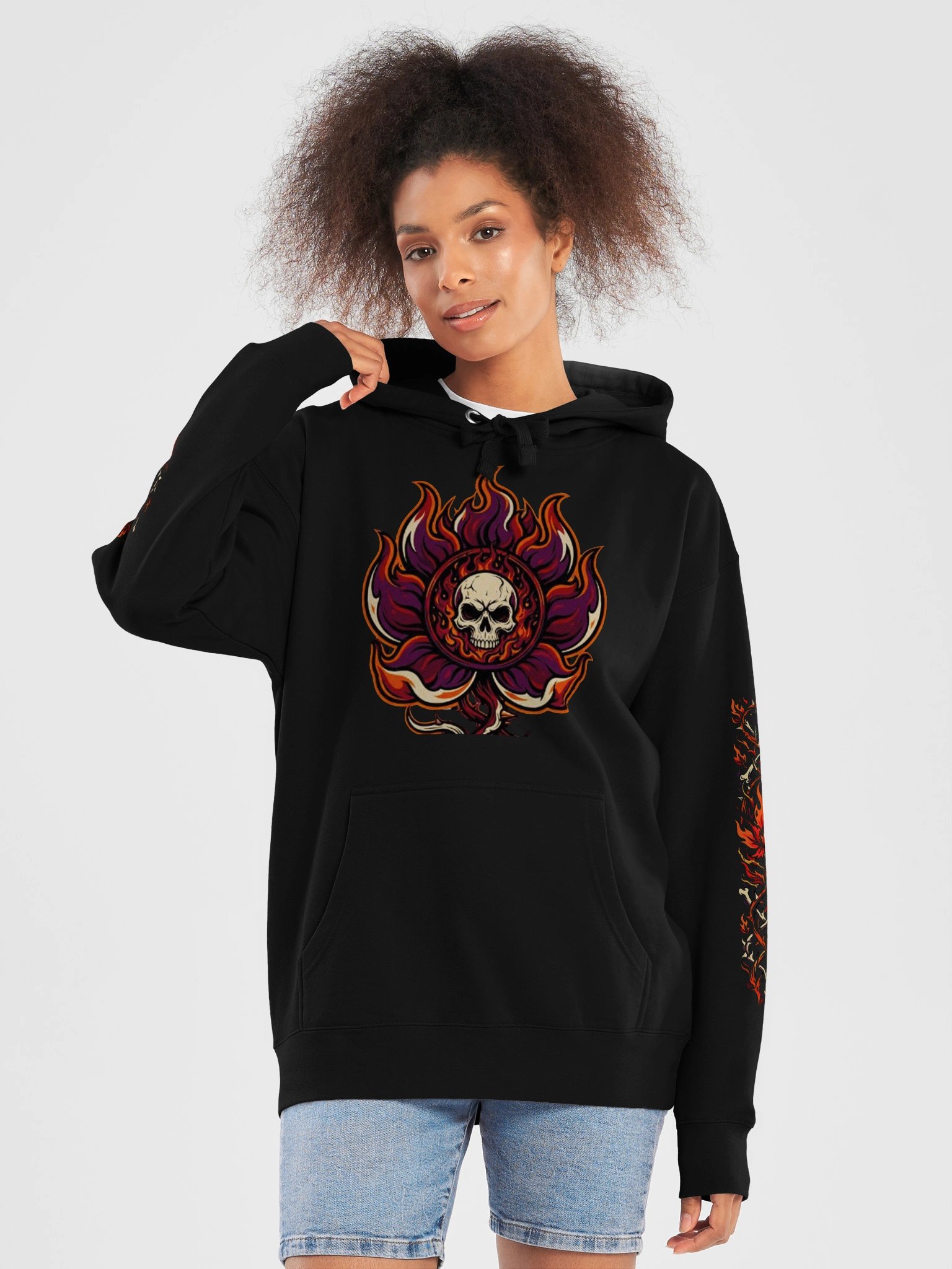 MINAY Originals | Infernal Blossom Graphic Heavyweight Hoodie – Dark Academia Streetwear product image (44)