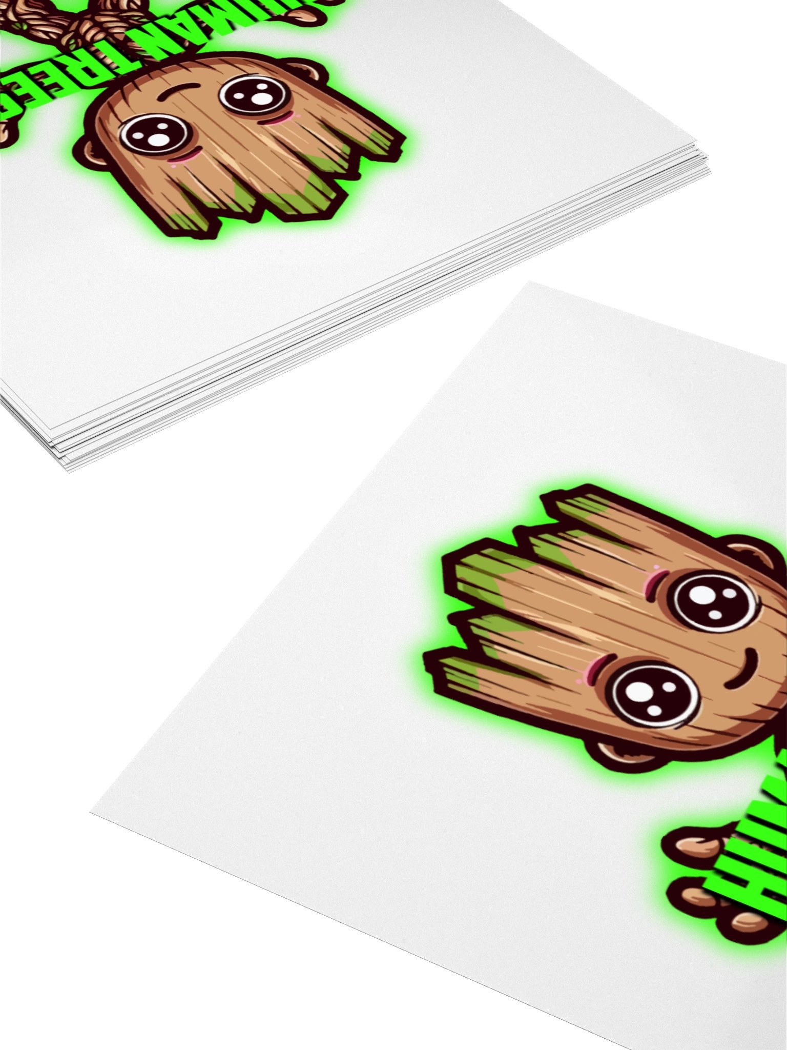 Kiss Cut Sticker Green Glow White product image (4)