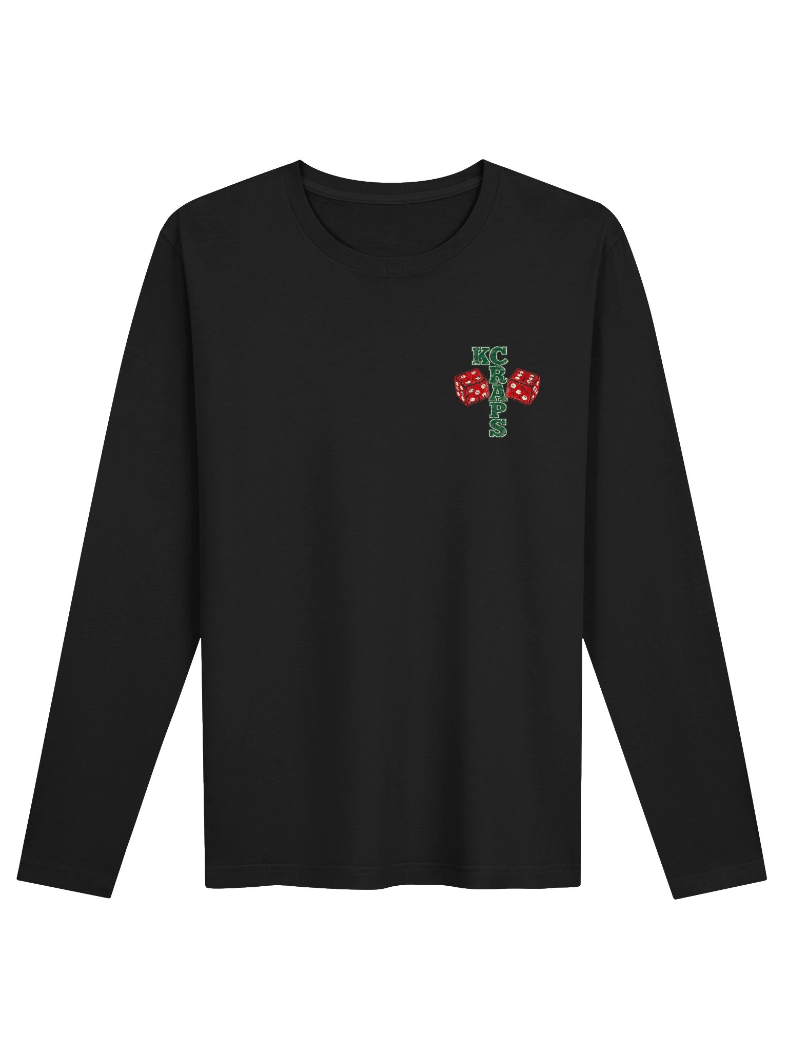 KC Craps I Throw Dice Black Long Sleeve product image (1)
