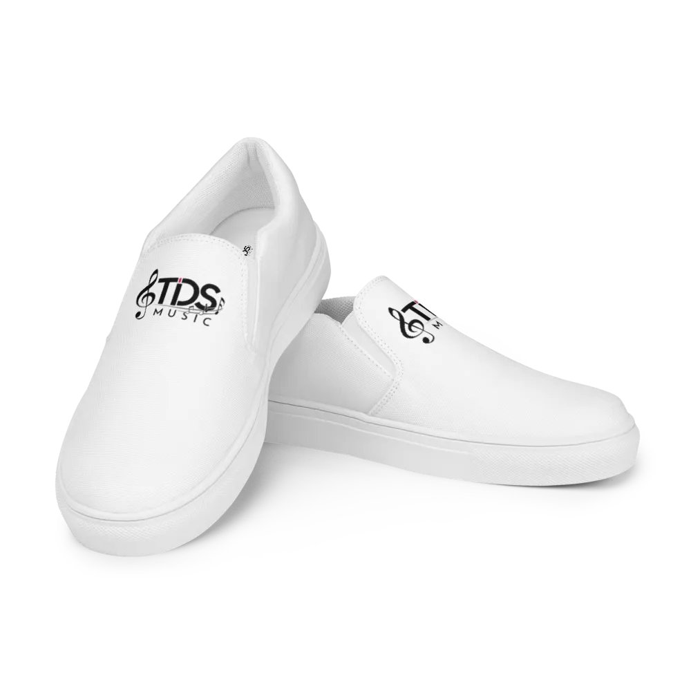 Exclusive TDS Music Design Men's White Canvas Slip-On Shoes - Handmade for Comfort and Style product image (11)