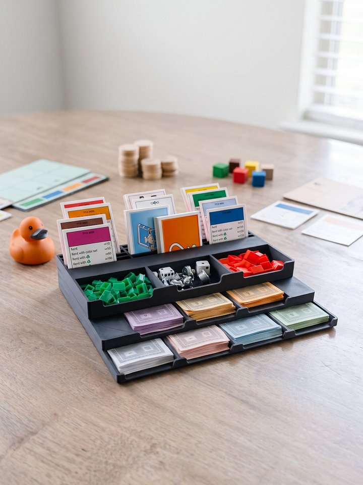 3D-Printed Monopoly Banker Tray & Money Organizer | Matte PLA Game Night Accessory product image (1)
