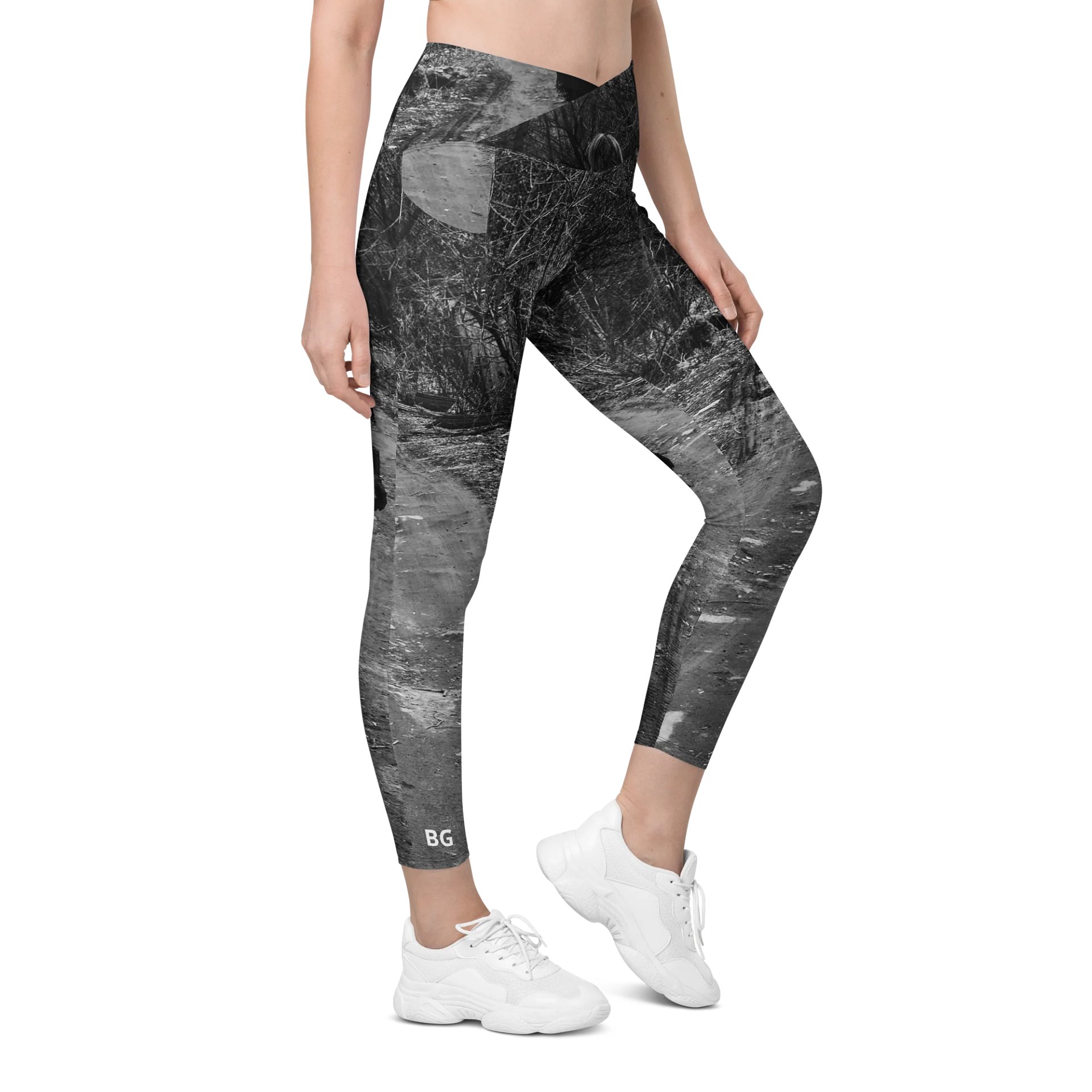 'Music For Horror Films' Sun-Protect Crossover Leggings with Pockets product image (5)