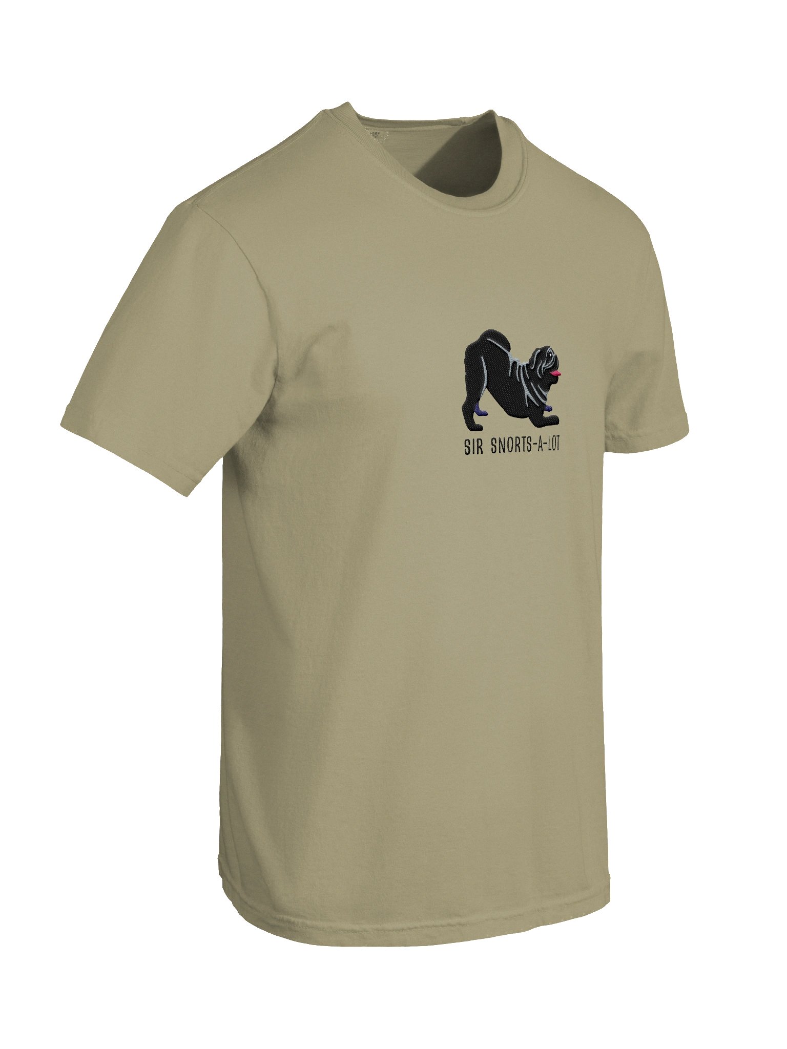Sir Snorts-A-Lot T-Shirt(Embroidered) of a Pug(Black) product image (11)
