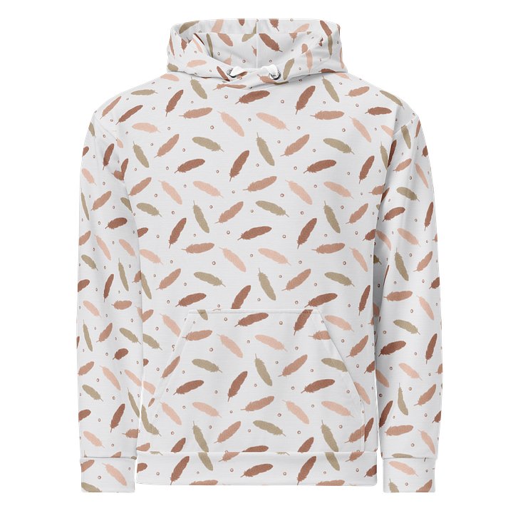 Mocha Mousse Feathers Unisex Cotton Hoodie product image (1)