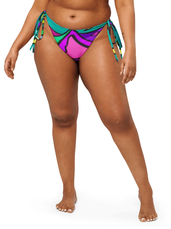 Vibrant Mosaic Recycled Bikini Bottom - Wave at Sunset product image (3)