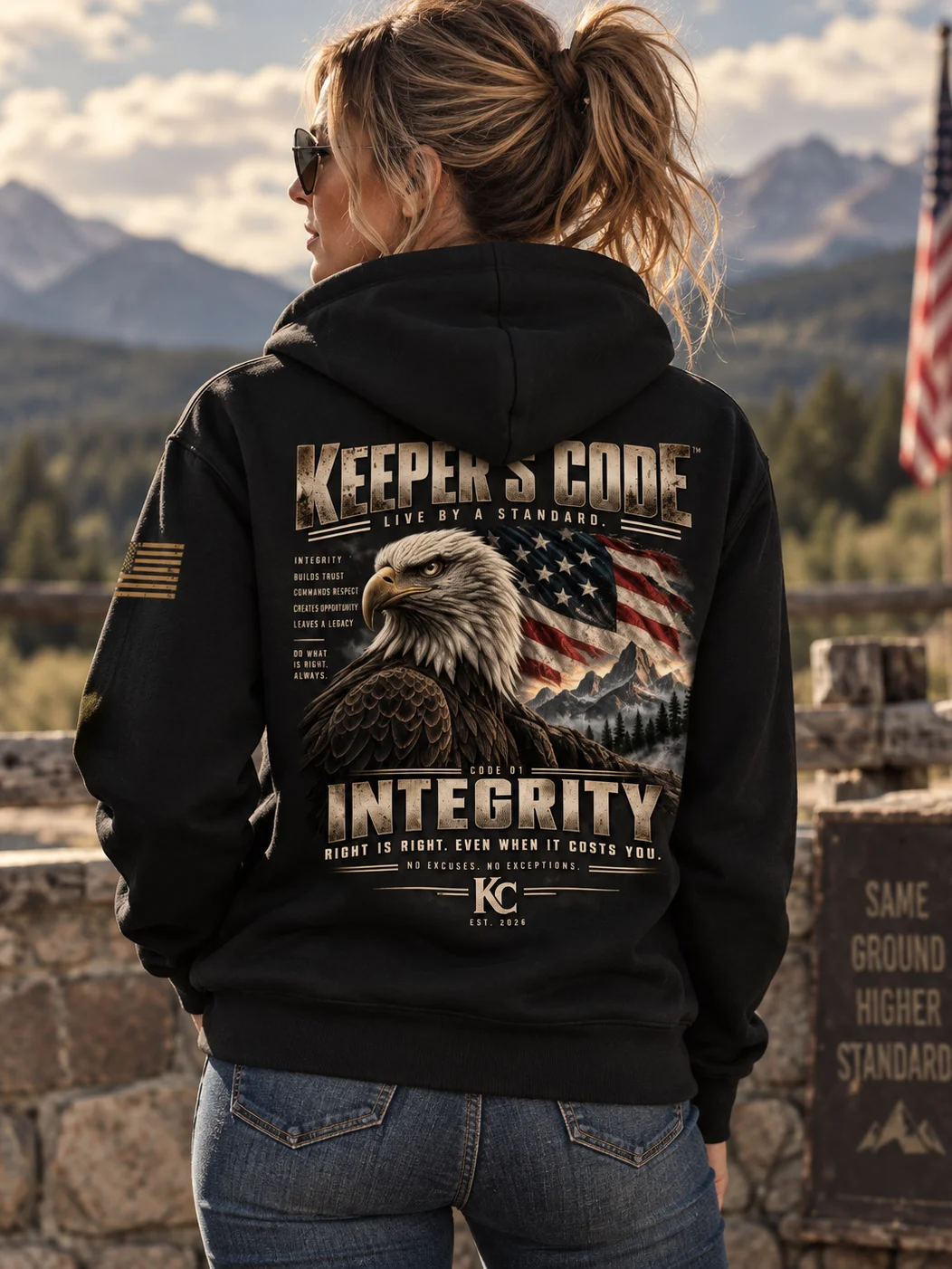 Keeper’s Code™ Women’s CODE 01 Integrity Eagle Hoodie product image (2)