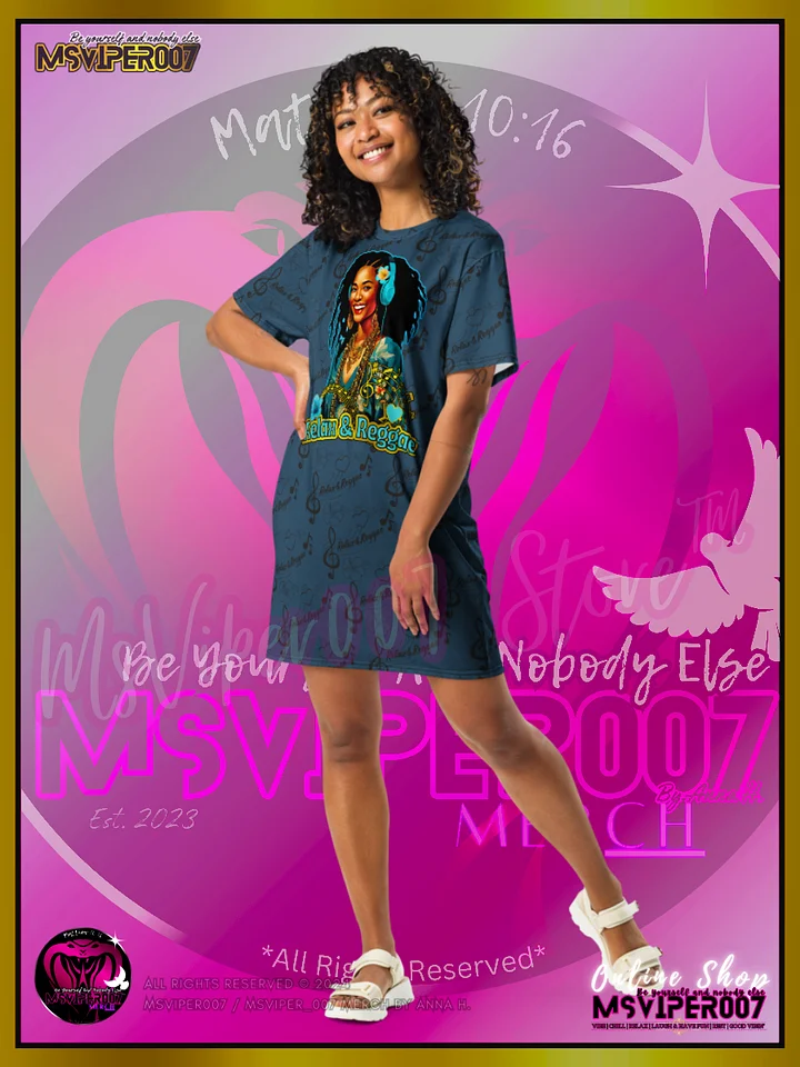 T-SHIRT DRESS - MSVIPER007'S "Relax & Reggae™ " (Deep Oasis/Tropics | V3 ) T-SHIRT DRESS BY ANNA H. product image (1)