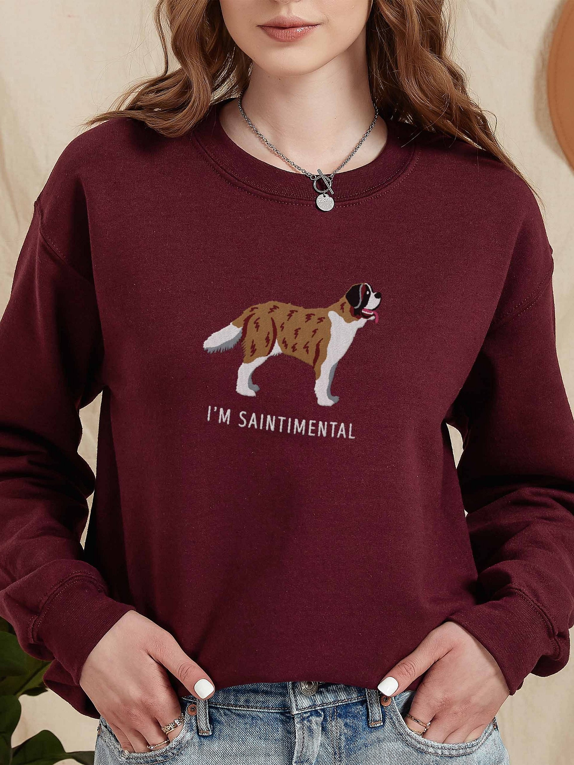 I'm Saintimental Sweatshirt (Embroidered) of a Saint Bernard(Brindle) product image (2)