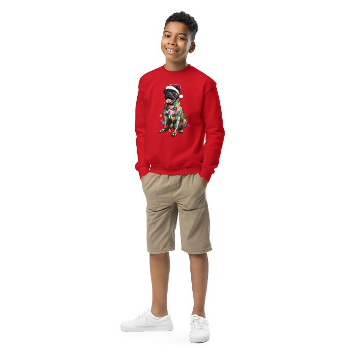 Funny Christmas Bullmastiff(Fawn) Youth Sweatshirt product image (1)