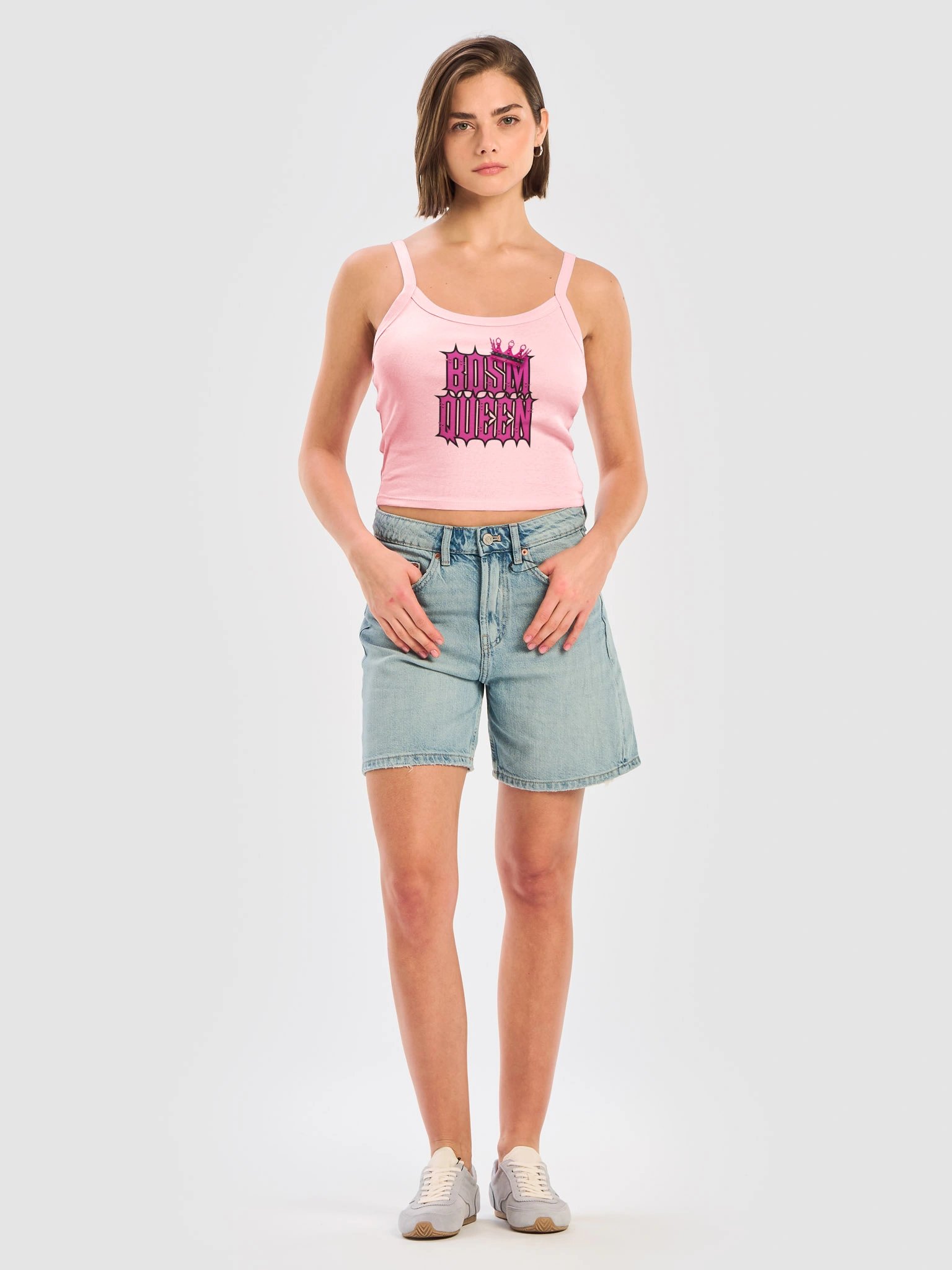 BDSM Queen – Damen Spaghetti Strap Crop Top product image (6)