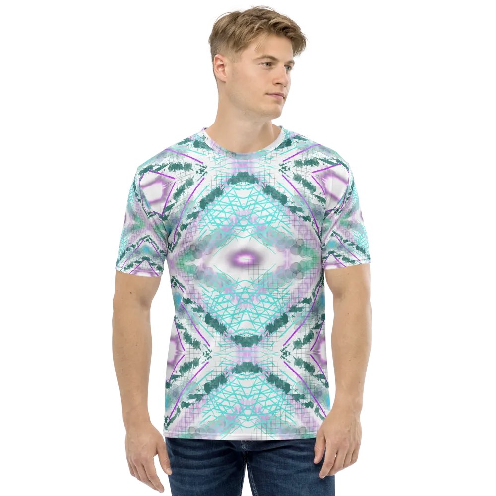 Aqua Mesh Geometric Design T-Shirt product image (1)
