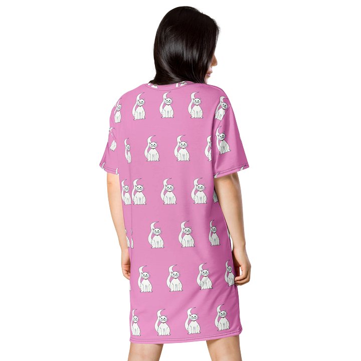 White Cat (art by Dina R.) acrylic painting picture - T-Shirt Dress product image (2)