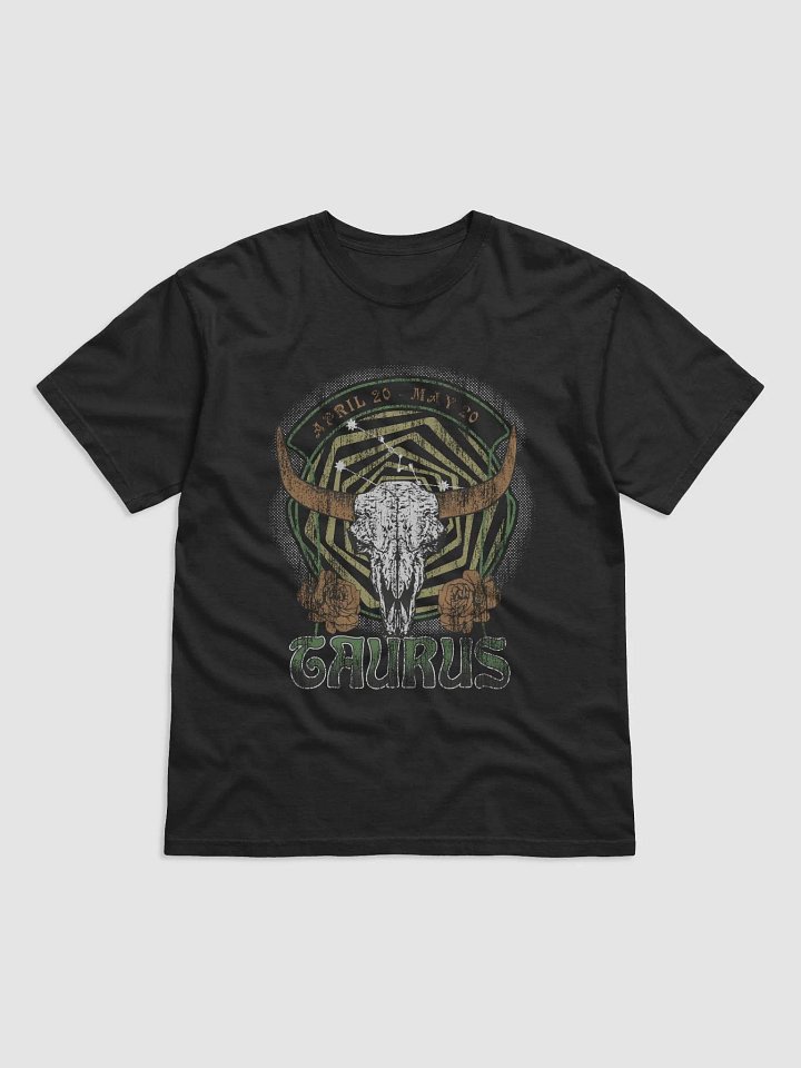 Taurus Zodiac Sign Tee | Art Nouveau-Style Grunge Streetwear T-Shirt for April 20 to May 20 Birth Months product image (7)