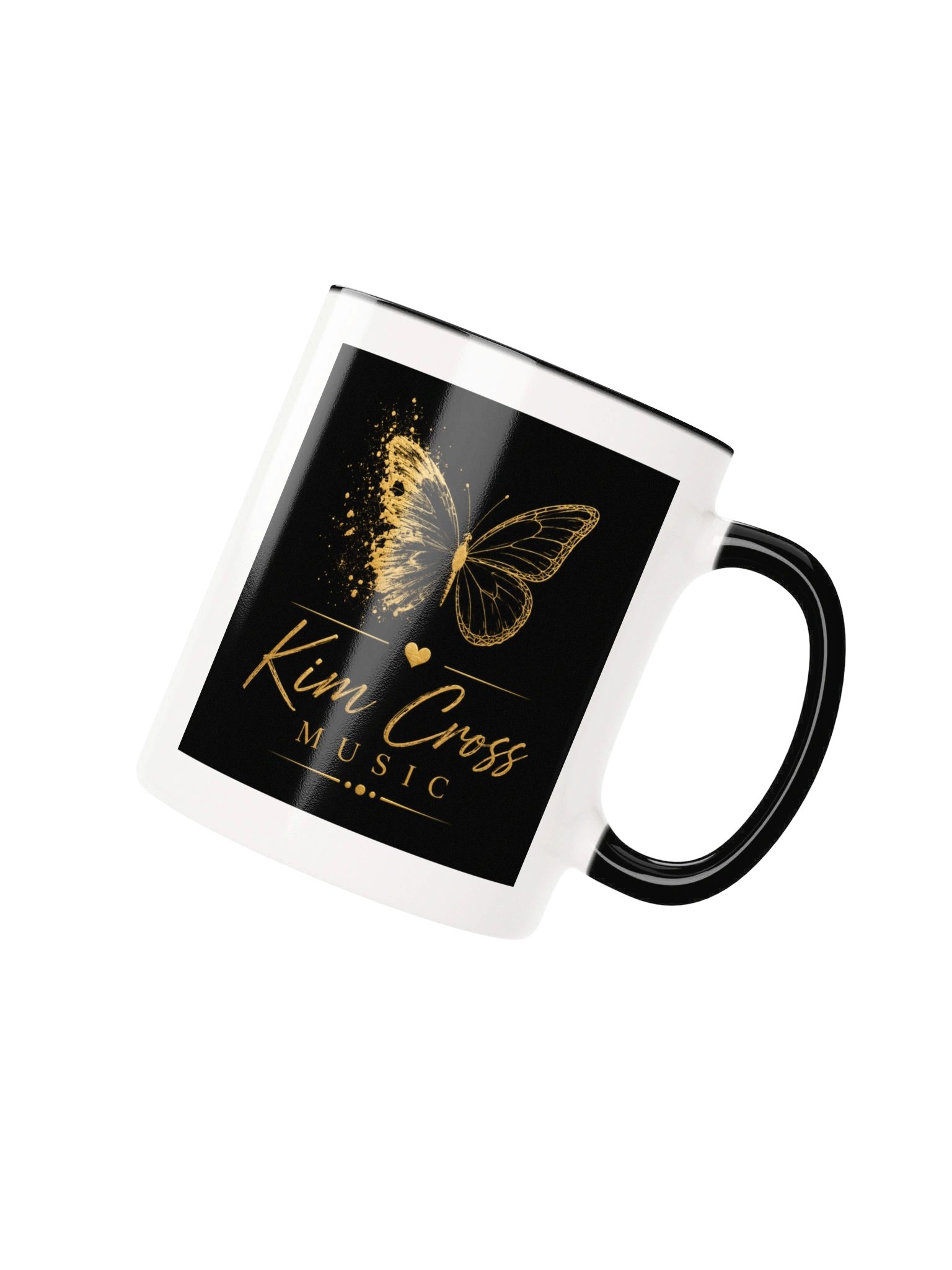Kim Cross Butterfly Black and WhiteCoffee Mug product image (3)